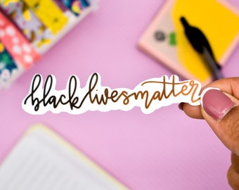 Black Lives Matter Lettering Sticker | BLM | Laptop Sticker | Water Bottle Sticker | Waterproof Sticker | Colorful Laptop Decal