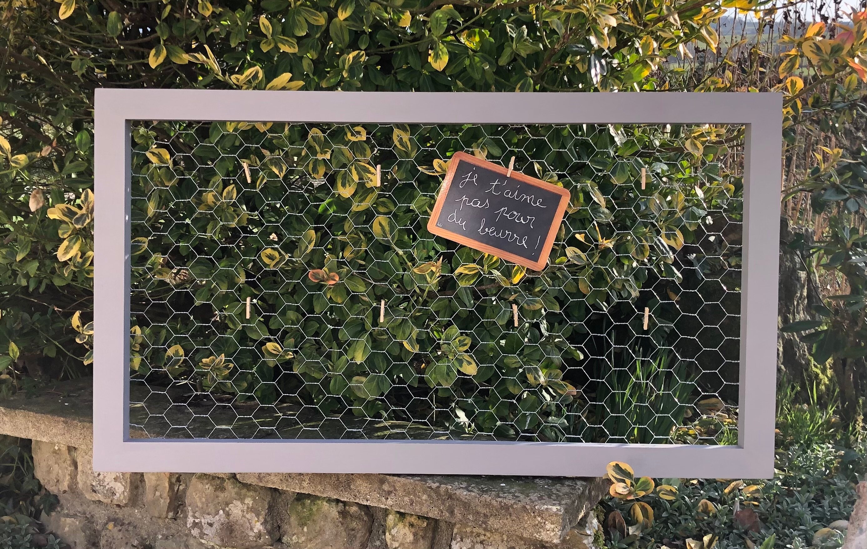 Pêle-Mêle Photo Gris - Grillage de Poule 80 X 45 cm