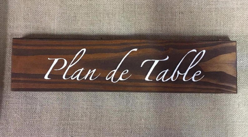 Panneau PLAN DE TABLE Bois Rustique Foncé 40 x 10 cm image 1