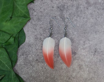 Flamingo Feathers Earrings, Rare flamingo feathers, Cruelty free feathers, Natural pink color, Unique Gift