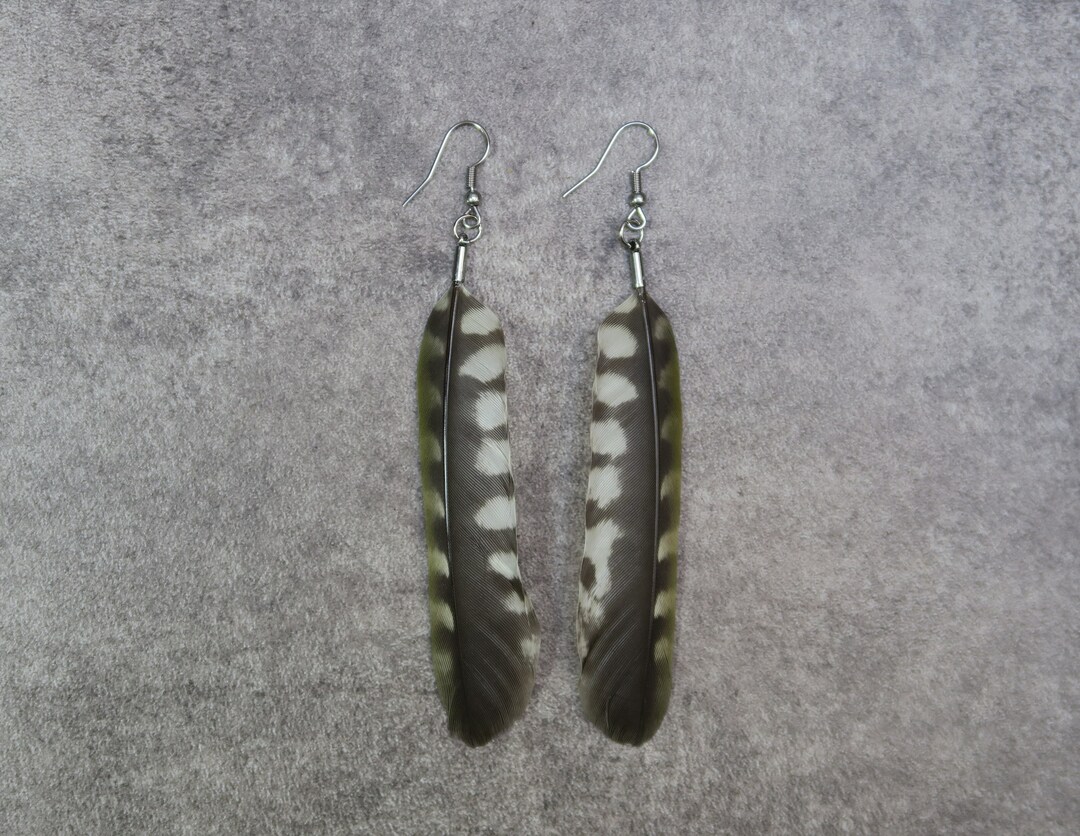 Woodpecker Feathers Earrings, Long Feathers Ear Pendants, Ethical ...