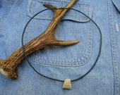 Antler Jewelry, Leather Choker Necklace for Men with Natural Deer Antler Pendant, Handmade Ethnic Jewelry for Him or Her, Unique Gift Idea