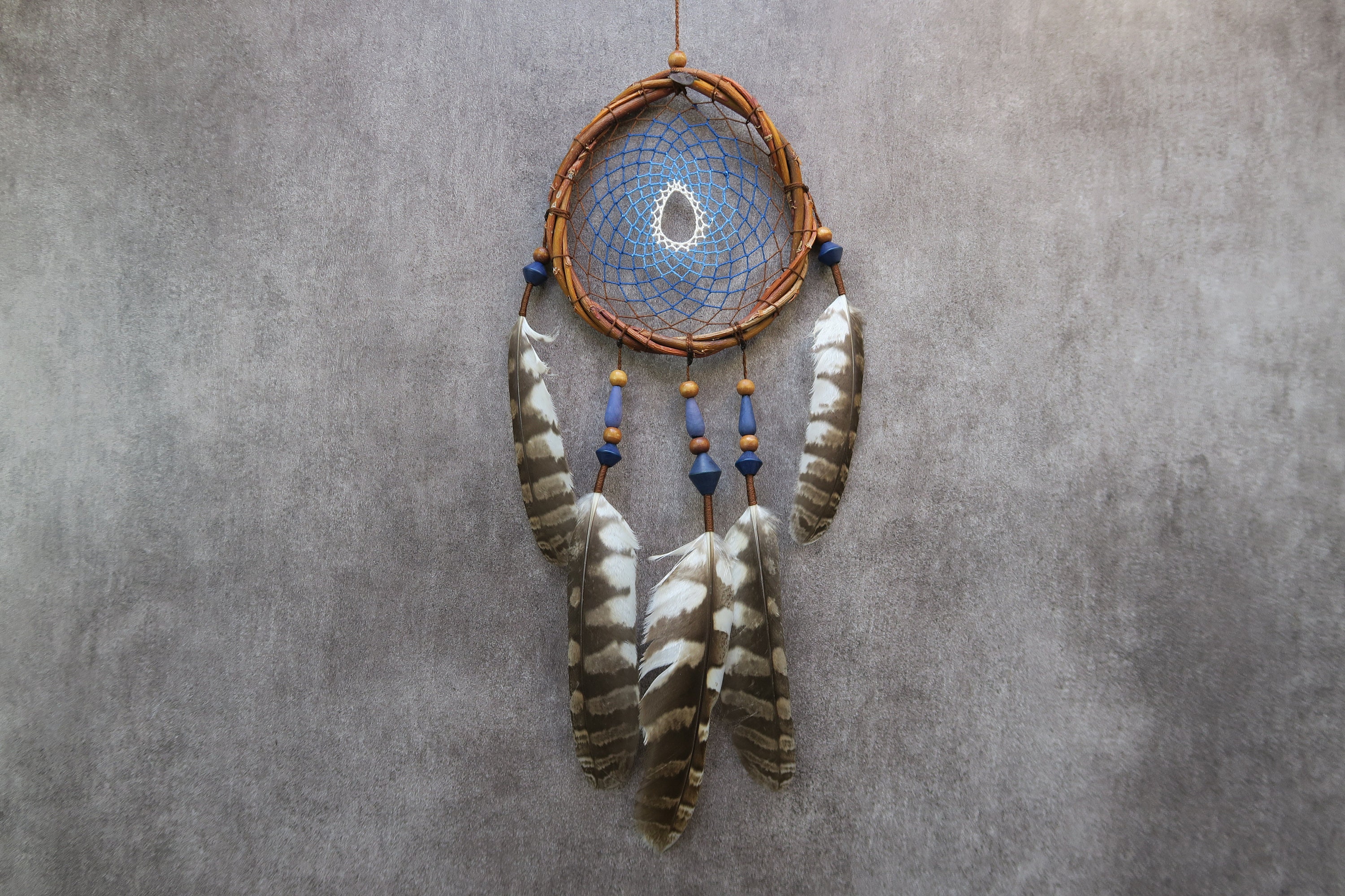 Attrape Rêves Plumes de Chouette et Osier, Naturelles d'origine Ethique, Dreamcatcher Unique