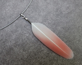 Flamingo Feather Pendant, Rare Flamingo Feather Jewelry, Cruelty Free Feather Necklace, Natural Pink Color, Unique Ethical Gift