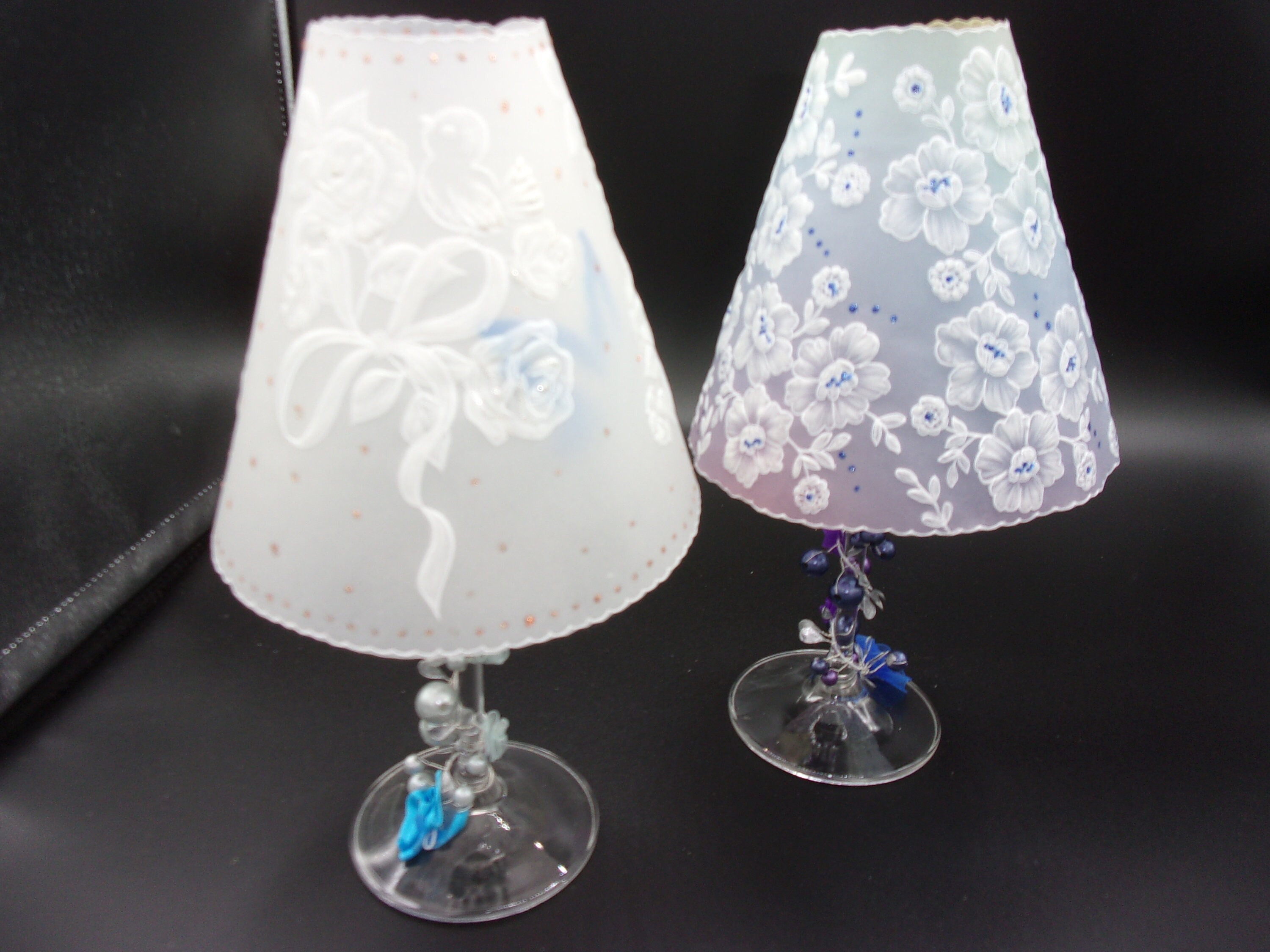 2 Photophores avec Abat Jour en Pergamano, Personnalisables