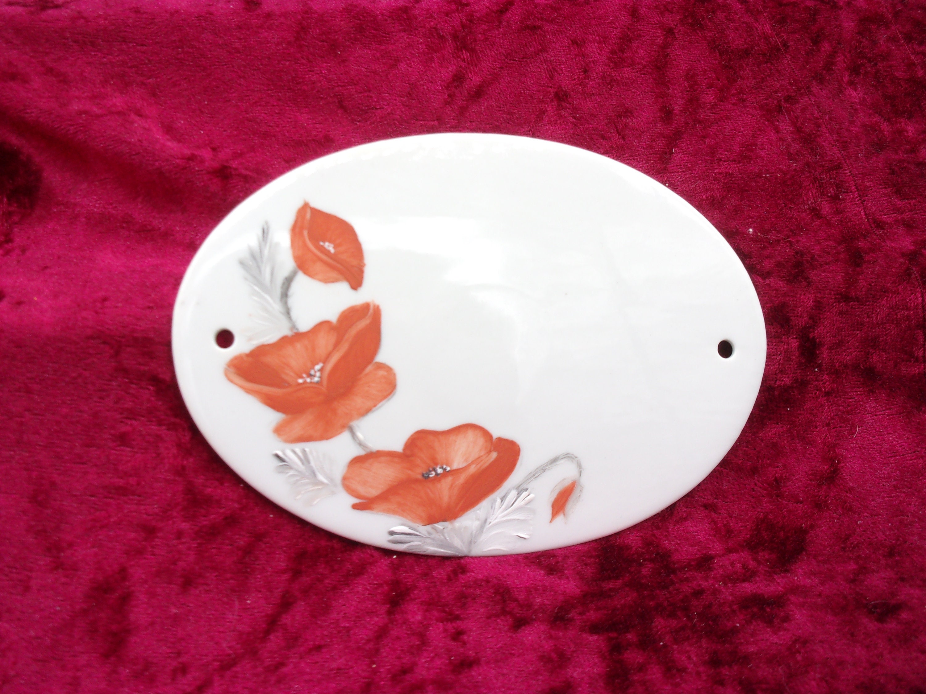 Plaque de Porte Motif Coquelicots, Personnalisable