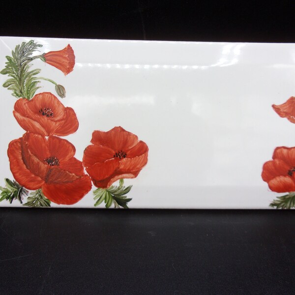 Plaque de porte motif coquelicots, personnalisable