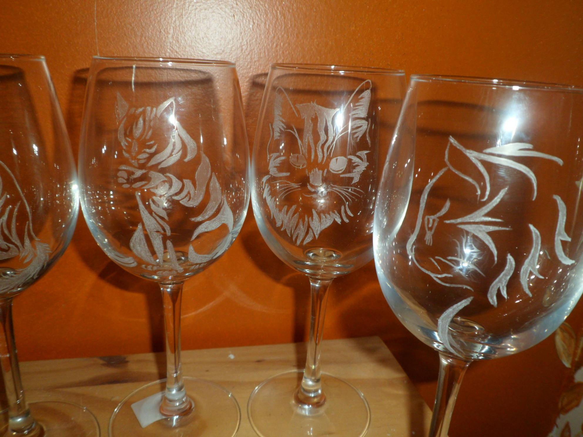 Verres Gravés Motif Chats Personnalisables