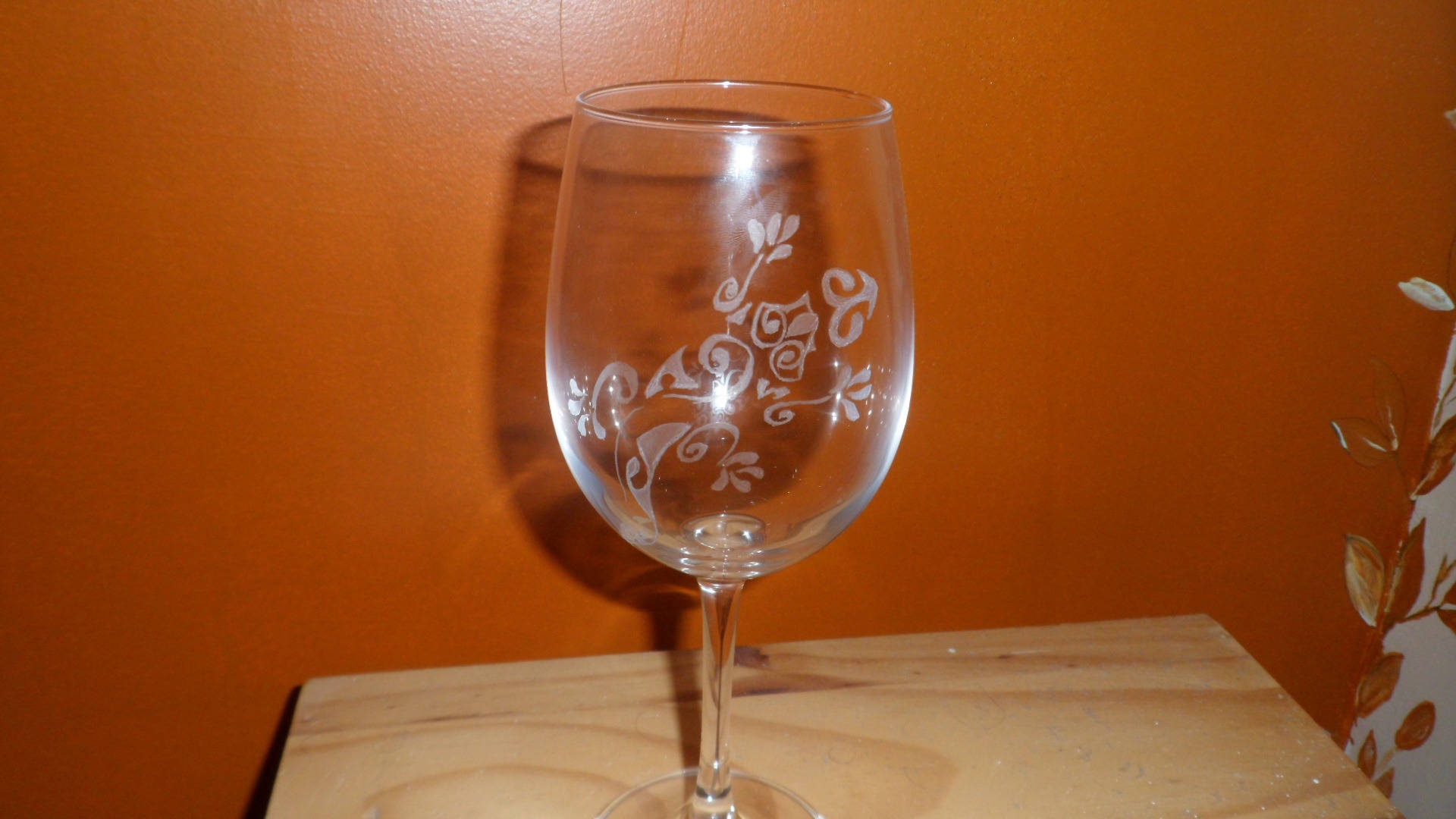 6 Verres à Vin en Gravure sur Verre Motif Salamandre Personnalisable