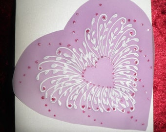 card any occasion in pergamano customizable heart pattern