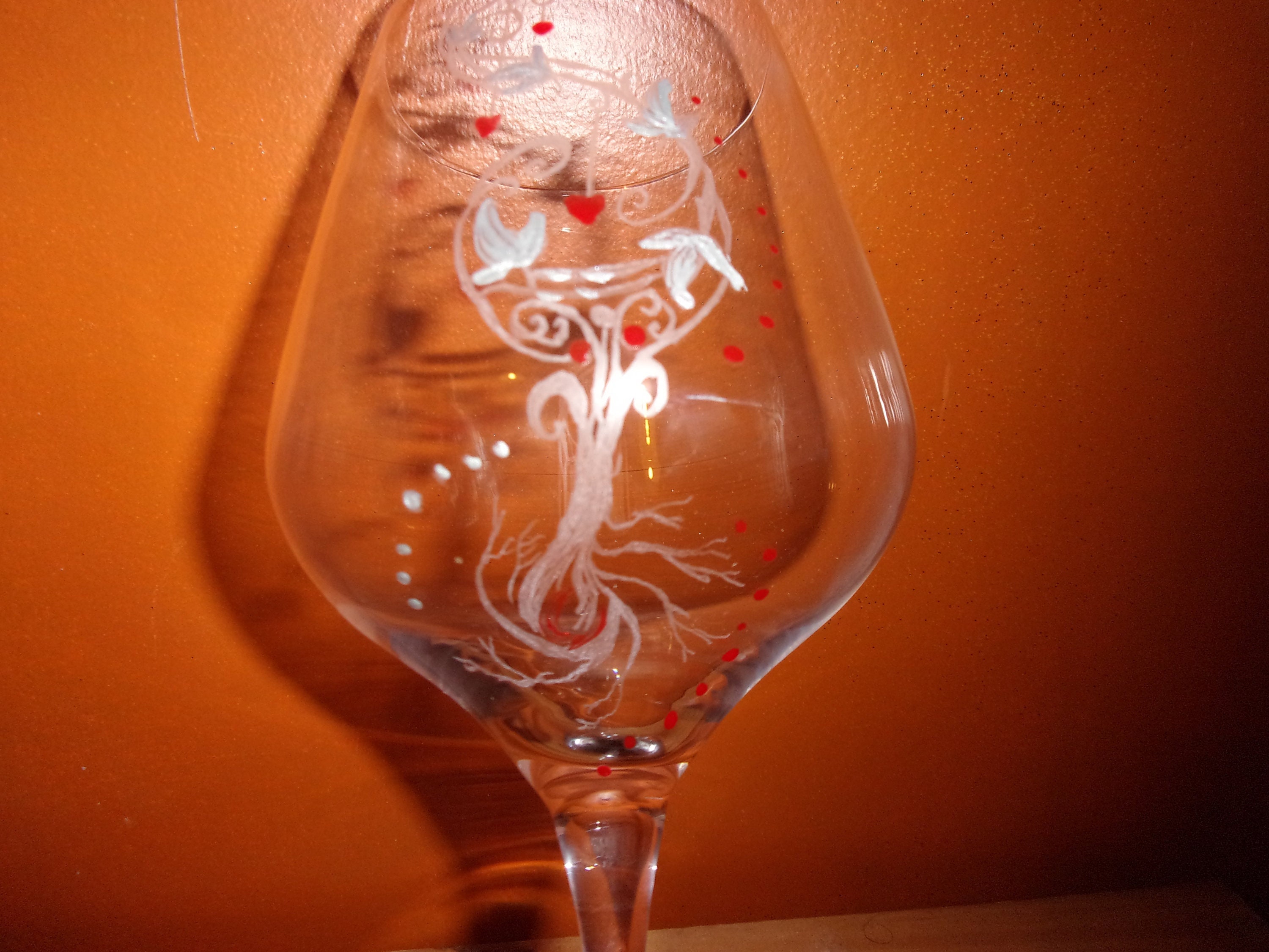 4 Verres Gravés Motif Cep de Vigne Moderne