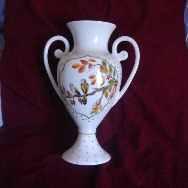 vase avec anses en porcelaine peint à la main