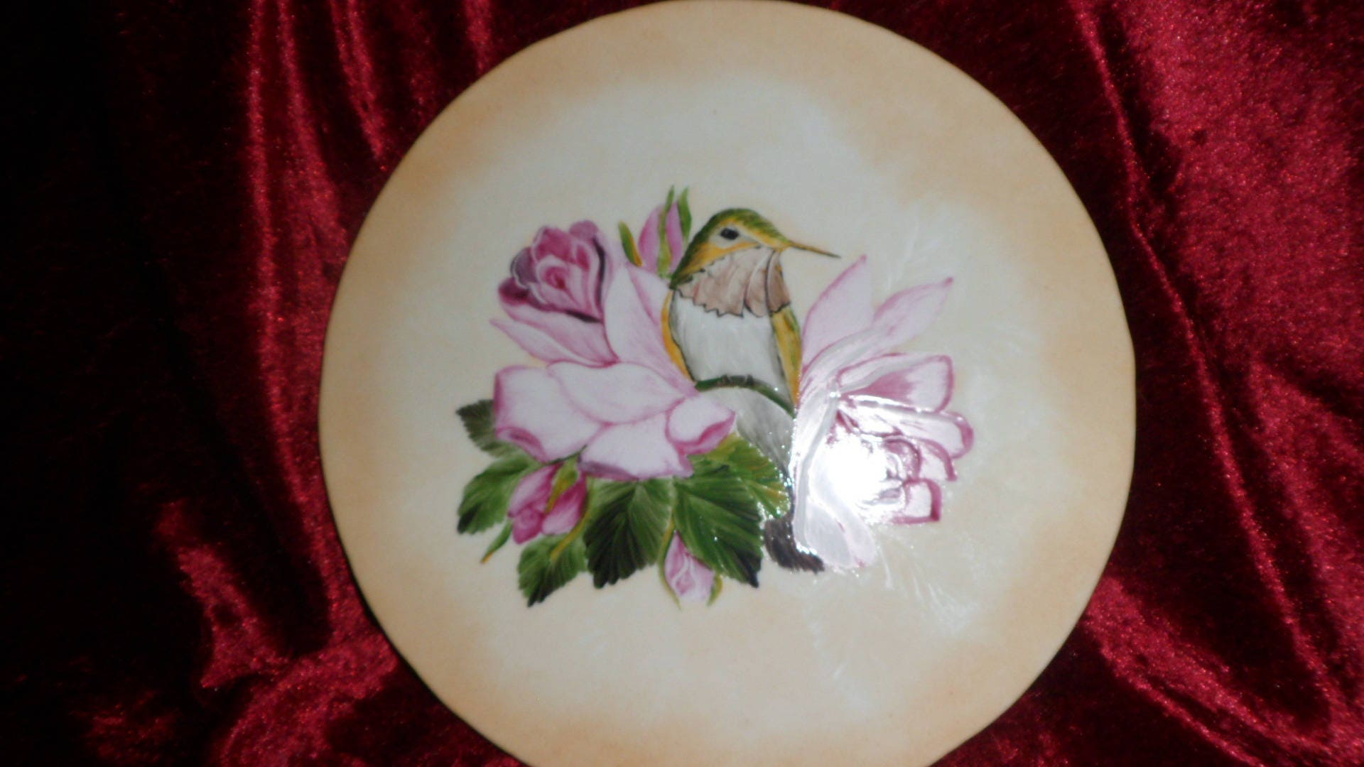 Plaque de Porte ou Plaque Villa Motif Oiseau et Roses