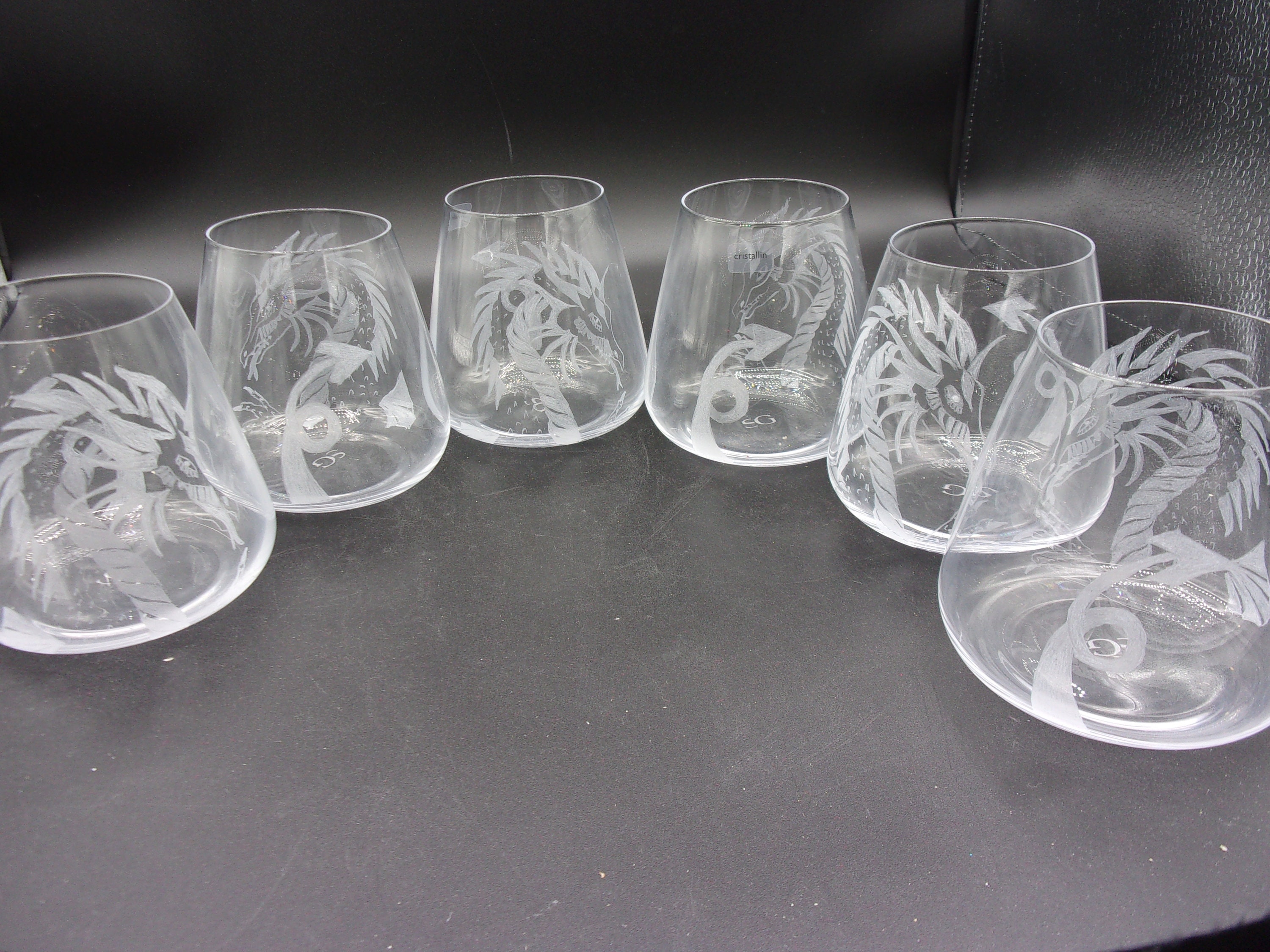 6 Verres à Whisky Motif Dragons, Personnalisables