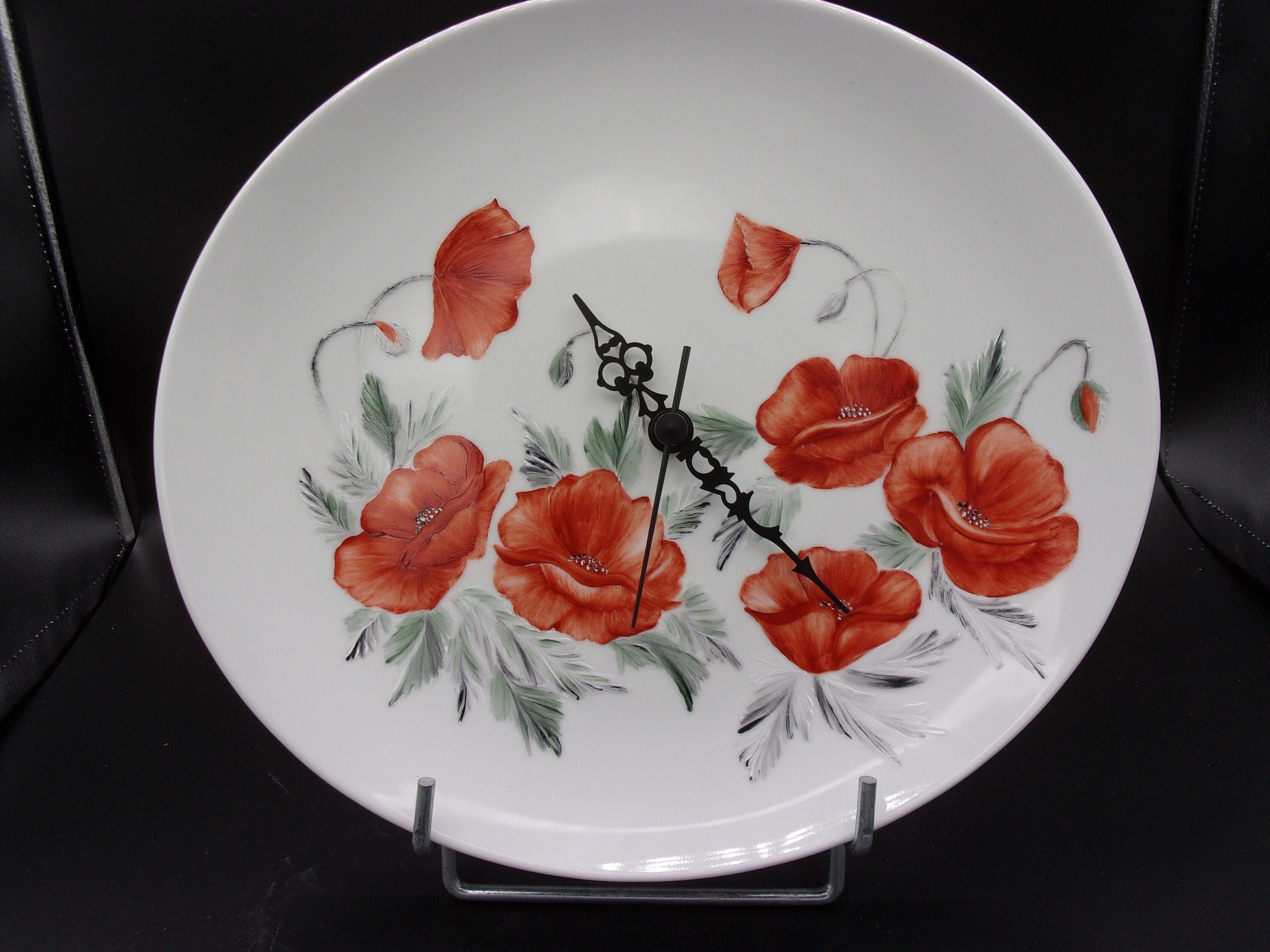 Horloge Motifs Coquelicots, Personnalisable