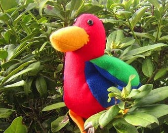 Plush - multicolored Parrot - kids room - plush - rag doll - handmade-