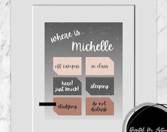 CUSTOM Dorm Door sign, Dorm Door Decorations, Dorm Door Sign, Office Door Sign, Dorm Room Decor