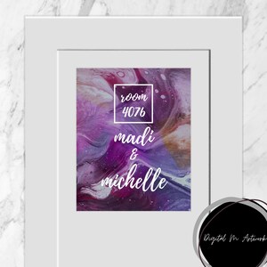 CUSTOM Dorm Room Number, Dorm Room Number Sign, Dorm Room Door Decor, College Girl Dorm Room