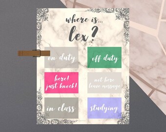 Potted Plant Ra Board Printable On Duty Board Where Am Etsy