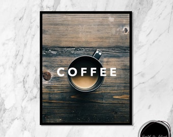 Letrero de café imprimible, letrero de cafetería, decoración de la pared del dormitorio de café, letrero de cafetería, regalo para amantes del café, arte de la pared del café, apartamento de café