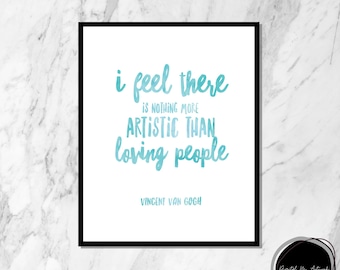 Vincent Van Gogh quotes, gifts for artists, art teacher gift, dorm room wall art, artist gifts for women, van gogh gifts, dorm room decor