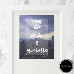 CUSTOM Dorm Room Number Name Sign, Dorm Room Door Decor, College Girl Dorm Room, Roommate Custom Sign