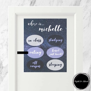 Name Sign Dorm Room, Roommate Name Sign, Roommate Door Sign, Custom Printable Door Sign, Dorm Room Decor