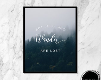 Printable Not all who wander are lost, college dorm poster, dorm room decor, printable dorm art, dorm room print, dorm room wall decor