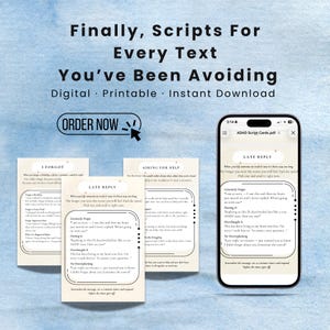 ADHD Communication Cards | Text & Email Templates | Anxiety Social Scripts | Neurodivergent Tools | Digital Download