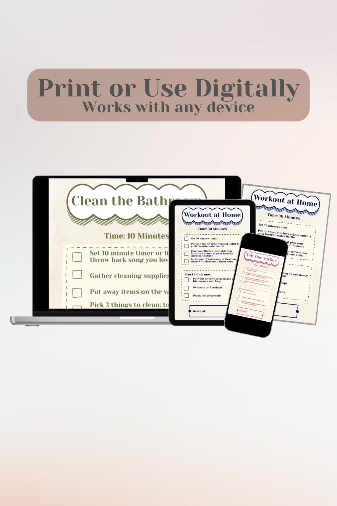 ADHD Task Breakdown Cards | Printable Executive Function Tool (digital ...