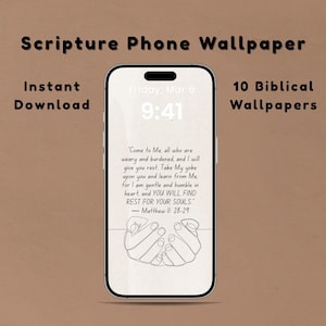 Bible Verse Phone Wallpapers | 10 Christian Lock Screens | Digital Download