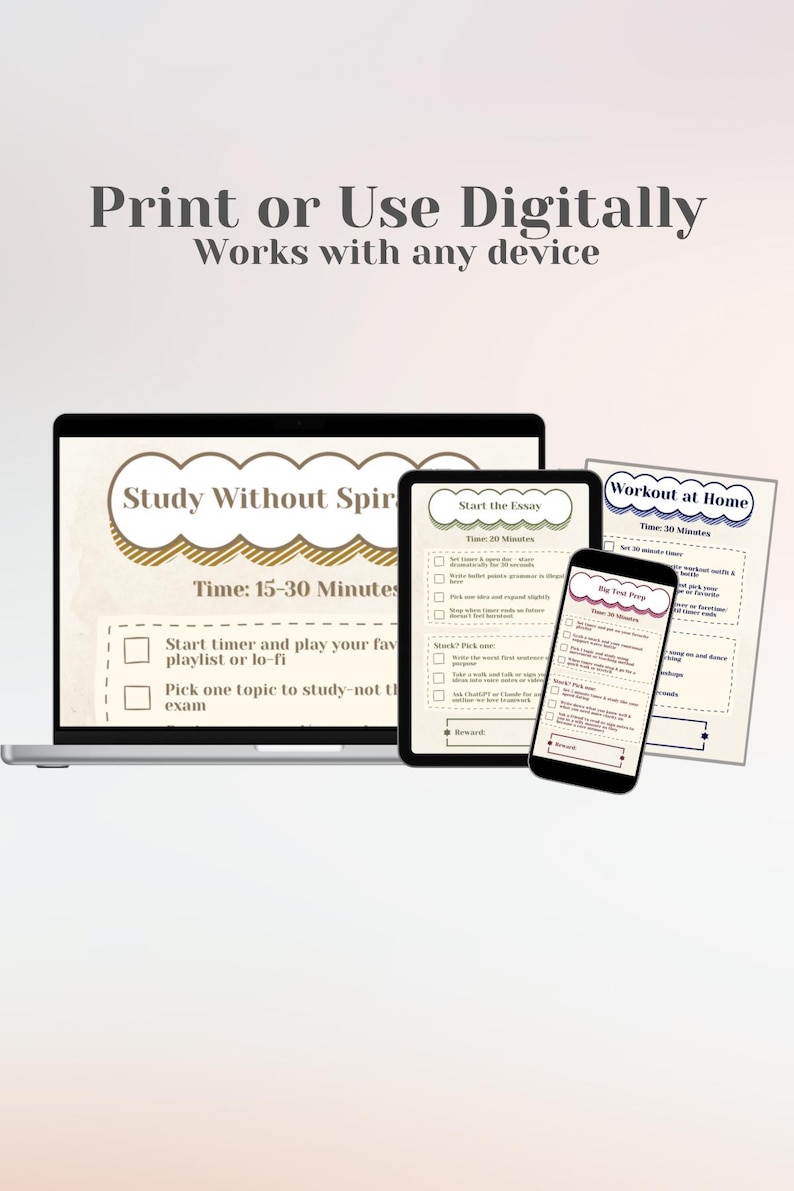 ADHD Task Breakdown Cards | Executive Dysfunction, Student Study Support (Digital Download) image 6