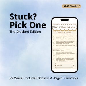 ADHD Task Breakdown Cards | Executive Dysfunction, Student Study Support (Digital Download) image 2