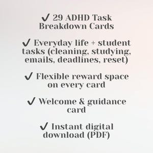 ADHD Task Breakdown Cards | Executive Dysfunction, Student Study Support (Digital Download) image 5