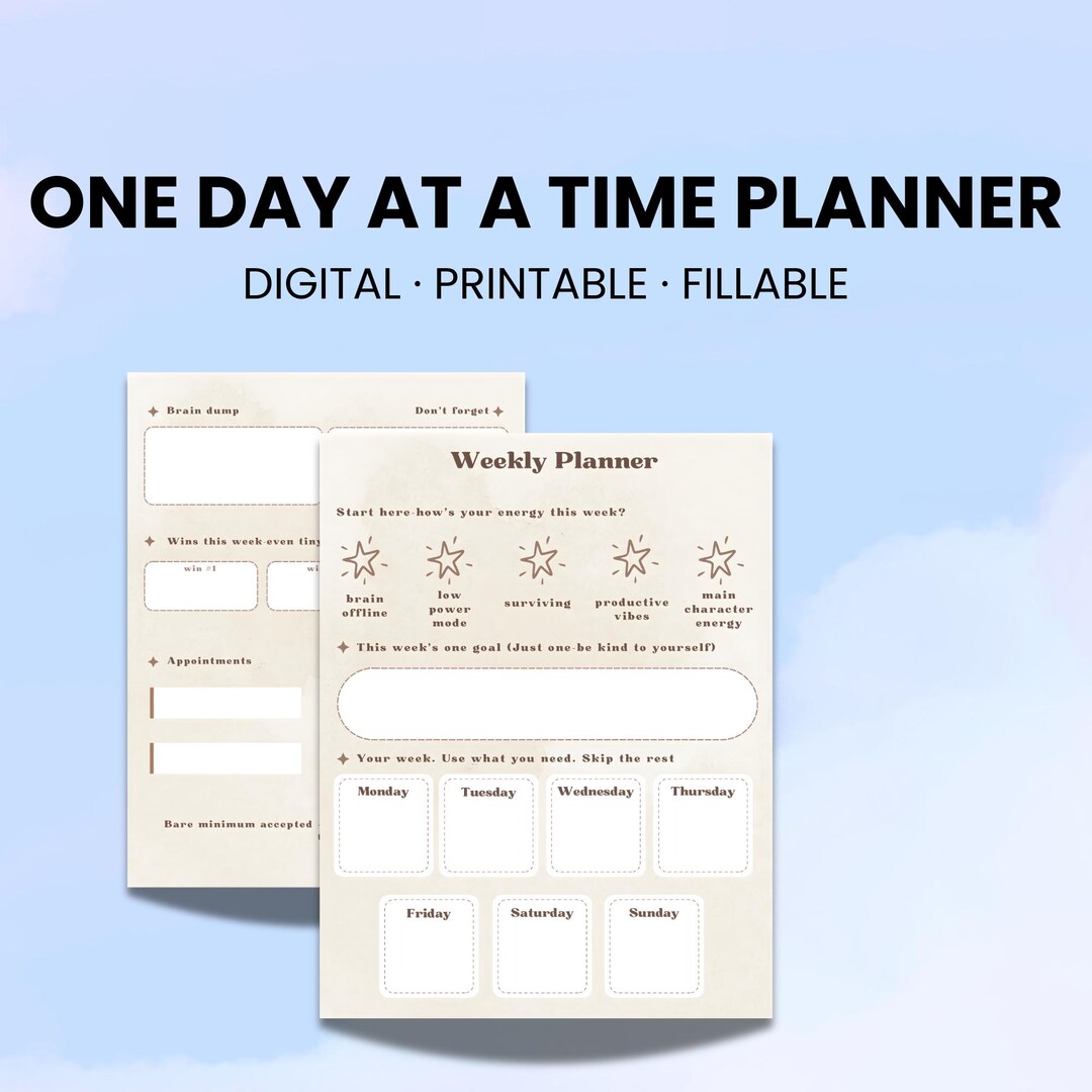 Minimal Daily Planner Printable for Busy Minds - Etsy Australia