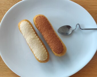 Lot de 2 éclairs en feutrine fraise et vanille