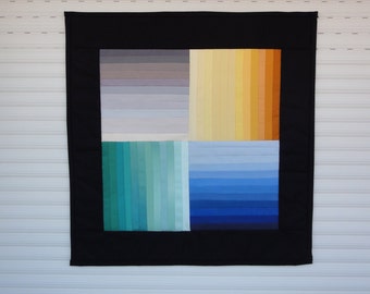 Shades". Fabric, wall decoration, color gradient, lined.