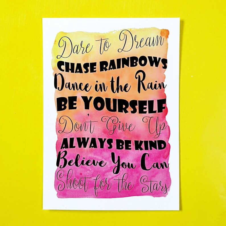 Snail Mail Postcard Print Inspirational Quotes