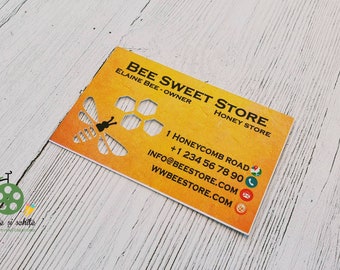 Business cards, beekeeper business cards, original cards, interior cut, honey maker business cards
