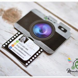 Etsy Design Awards Carte de visite originale, carte de visite pour appareil photo, carte de visite moderne, carte de visite à diapositive instantanée, IMPRIMÉE, faite sur mesure