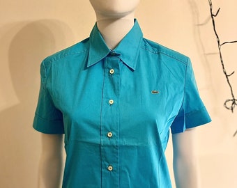 Womens Ralph Lauren Button Down Shirt Collar Pinstripe Polo Ralph