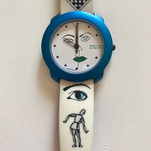 Vintage Benetton wrist watch united colors of benetton watch by Bulova stainless steel back 90s collectible item very rare