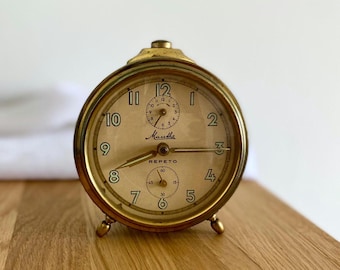 Vintage Mauthe Repeto Alarm Clock: German Mechanical Desk Clock, 1960s