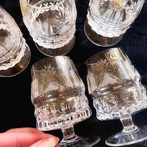 Elegant Crystal Cognac Glasses – Set of 5 Brandy Snifters, Vintage Cut Crystal Brandy Glasses, Gift for Whisky & Cognac Lovers, Rogaška