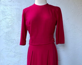 S Med Red Wool Dress by Alison Ayers Originals Sexy Wiggle Small to Medium