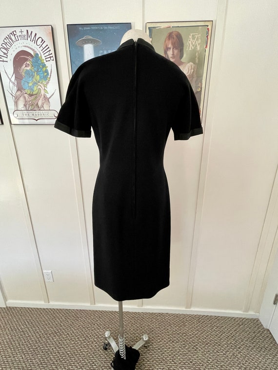 LG 50s Soft Wool Black Wiggle Dress - image 4