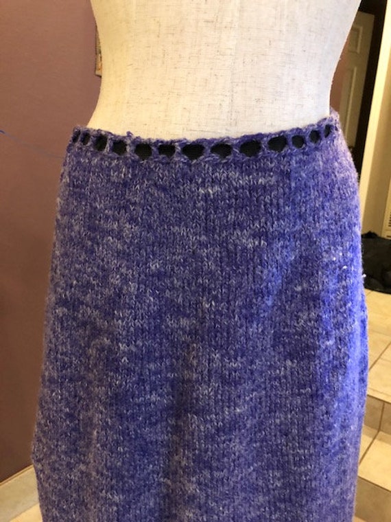 M 50s Hand Knit Purple Suit Skirt Set Lined - image 5