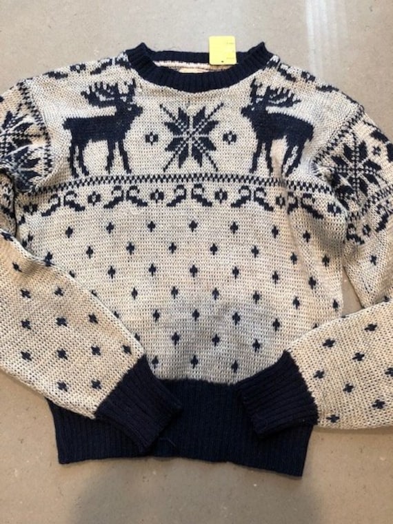 S M 40s Vintage Jantzen Reindeer Sweater SM 34 194