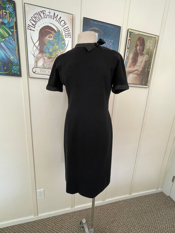LG 50s Soft Wool Black Wiggle Dress - image 6