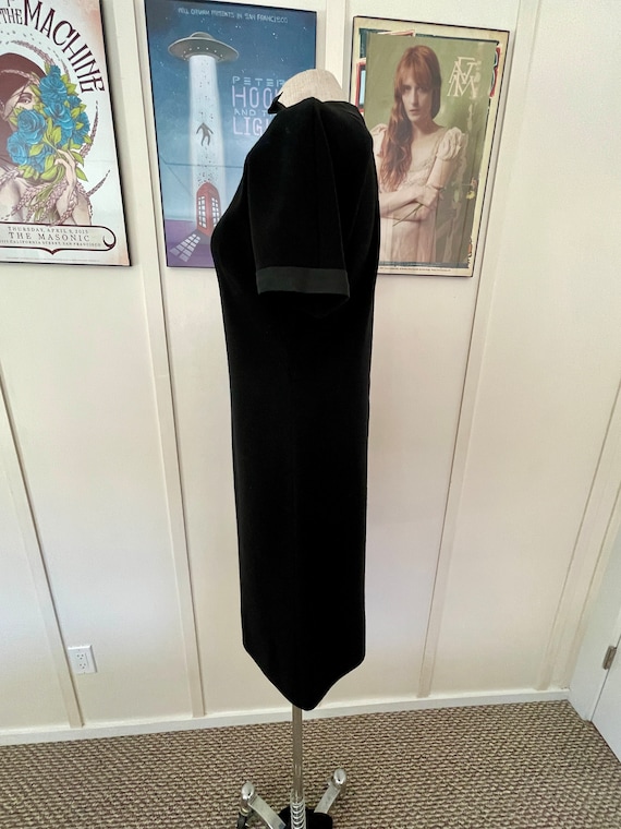 LG 50s Soft Wool Black Wiggle Dress - image 3